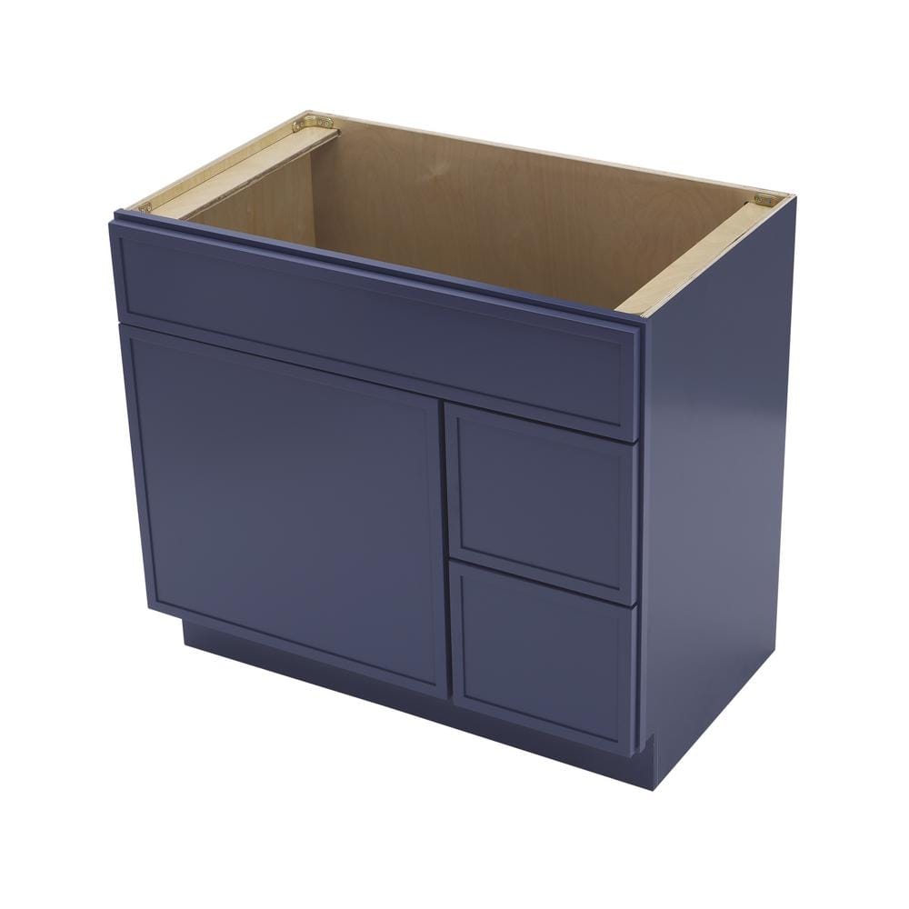 36" Blue Birch Plywood Freestanding Single Base Cabinet with Soft Close Door