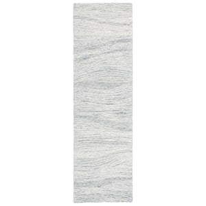 Metro Grey/Ivory 2 ft. x 6 ft. Abstract Waves Runner Rug