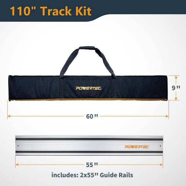 POWERTEC 110 in. Track Saw Guide Rail Kit for Makita or Festool
