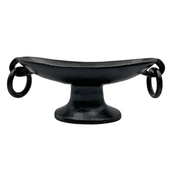 castellousa 16 in. Decorative Aluminum Crescent Bowl in Black