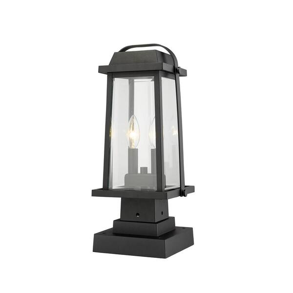 Millworks 17.75 in. 2 Light Black Aluminum Outdoor Hardwired