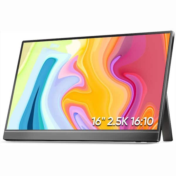16 2.5K Portable Monitor 2560 x 1600 QHD IPS Display 123% sRGB Built-in Stand USB-C HDMI Eye Care for Mac PS4/5 Xbox