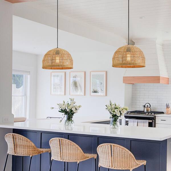 rattan island pendants