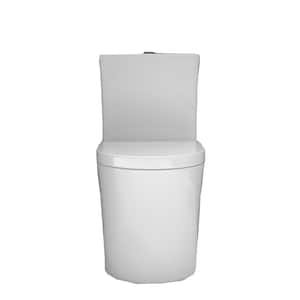 1-piece 0.8/1.6GPF Dual Flush Elongated Toilet in White Seat Included