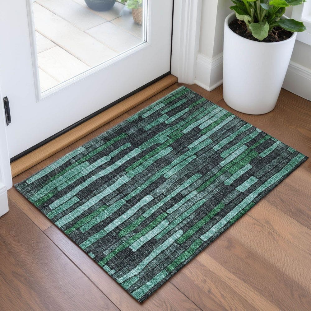 Mayfield Premium Machine Washable Abstract AMF1301 Sage 2 ft. x 3 ft. Area Rug price history on PriceWatchPro