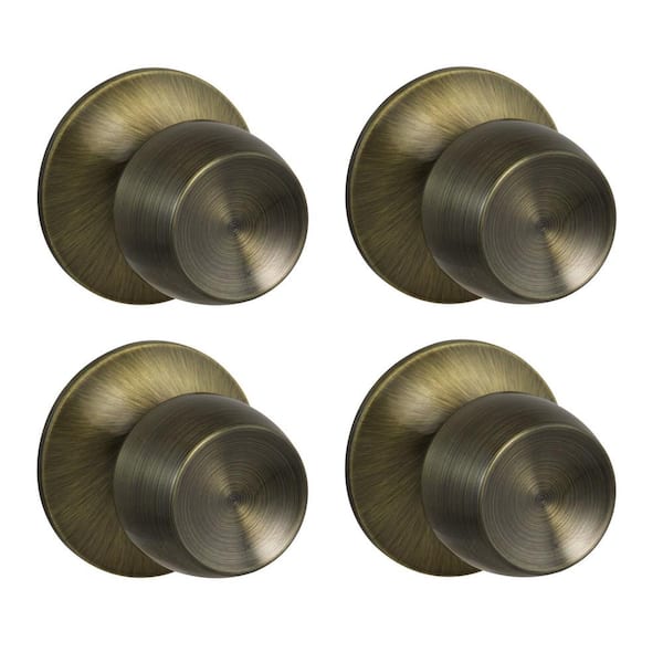 Brandywine Antique Brass Hall Closet Value Door Knob 4 Pack 32t80bd4