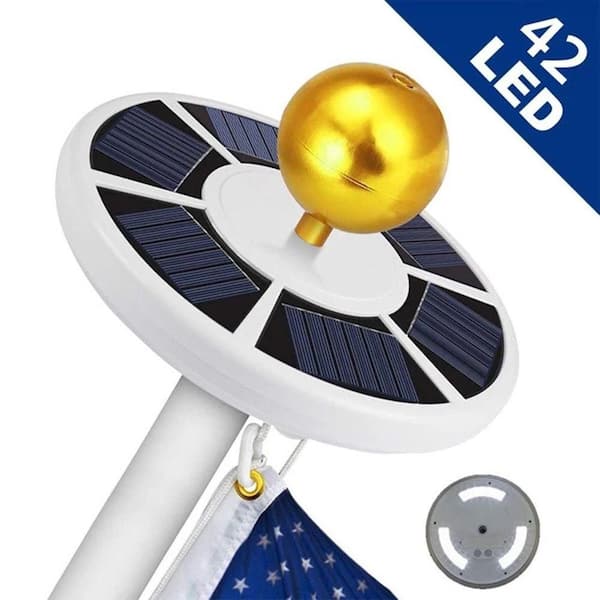 42 LED Solar Flagpole Light Garden Umbrella Light Outdoor Waterproof Landscape Street Flag Pole Lamp With Hook
