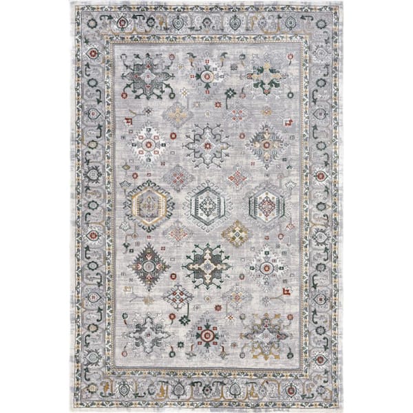 nuLOOM Malinda Traditional Bordered Beige 5 ft. 3 in. x 8 ft. Area Rug