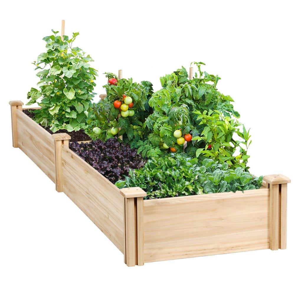 95 x 25 x 11 in Wooden Raised Garden Bed Divisible Planter Box Natural Wood 1 Piece price history on PriceWatchPro