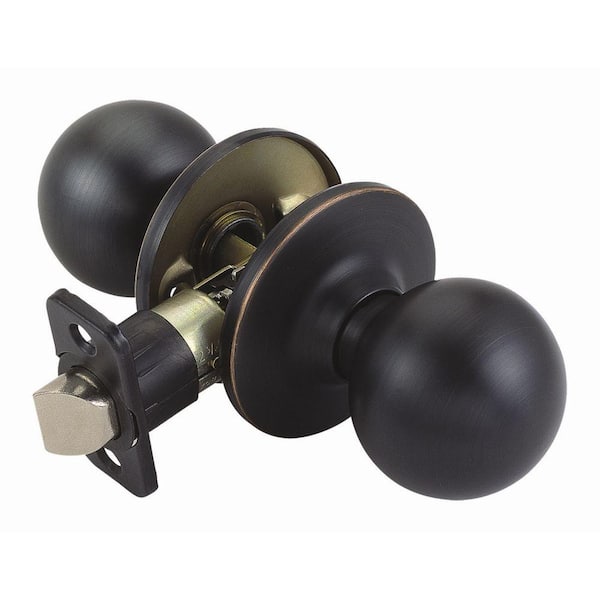 Design House Ball Oil-Rubbed Bronze Passage Hall/Closet Door Knob with Universal 6-Way Latch