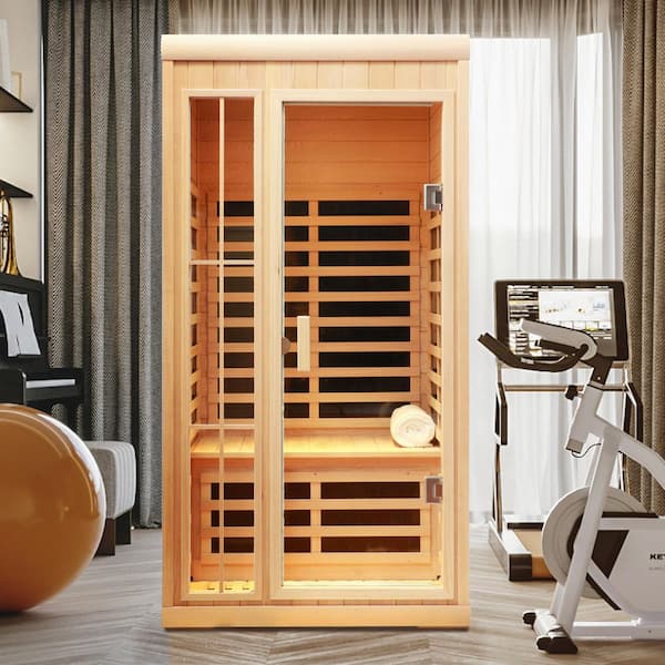 2-Person Indoor Hemlock Infrared Sauna with 7 Far-Infrared Carbon Crystal Heaters