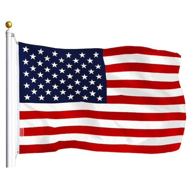 3 ft. x 5 ft. Printed 75D Polyester American Flag with Double Needle Lockstitch Edges
