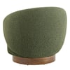 Spruce & Spring Noah Green Performance Fabric Swivel Accent Chair Modern Upholstered Round Barrel Arm Chair for Bedroom or Living Room SSAC72950-SD662-09