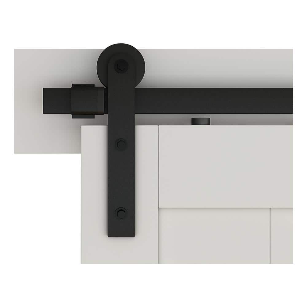 Matte Black 72-Inch Barn Door Hanger Kit with Screws