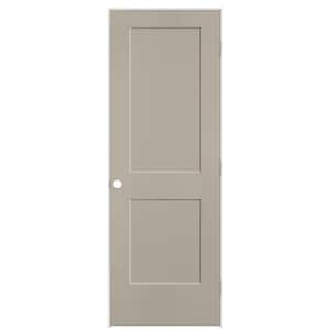 28 in. x 80 in. 2-Panel Logan Left-Hand Solid Core Smoked Tan Molded Composite Single Prehung Interior Door