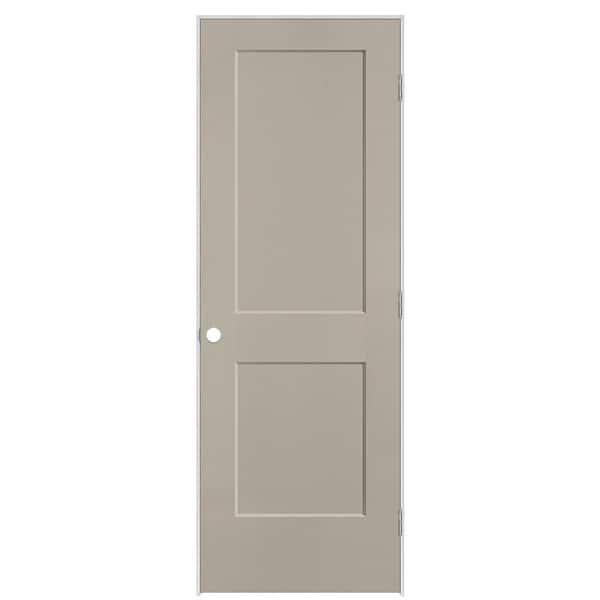 Masonite 28 in. x 80 in. 2-Panel Logan Left-Hand Hollow Core Smoked Tan Molded Composite Single Prehung Interior Door