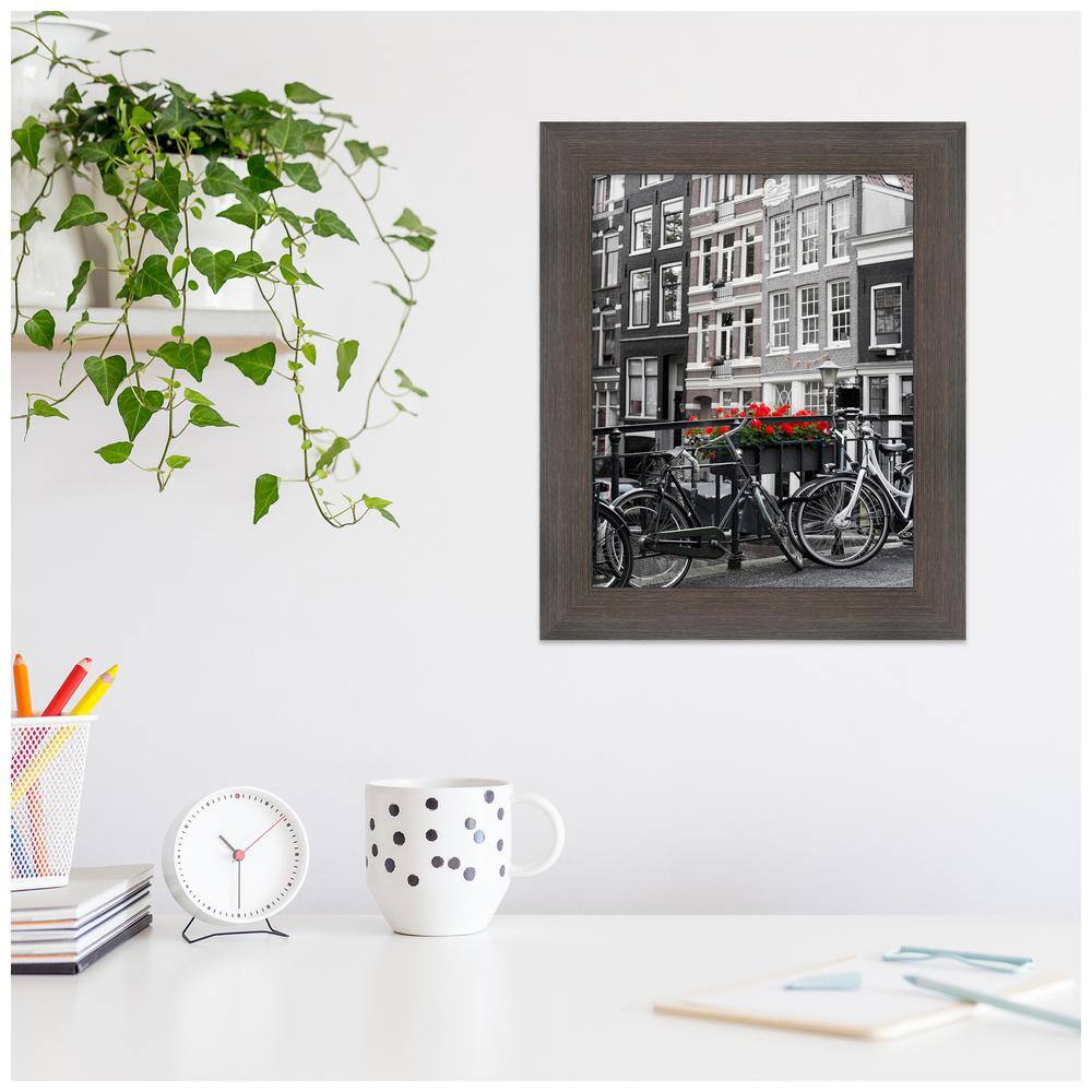 Chocolate Brown Hardwood Narrow Wall Picture Frame