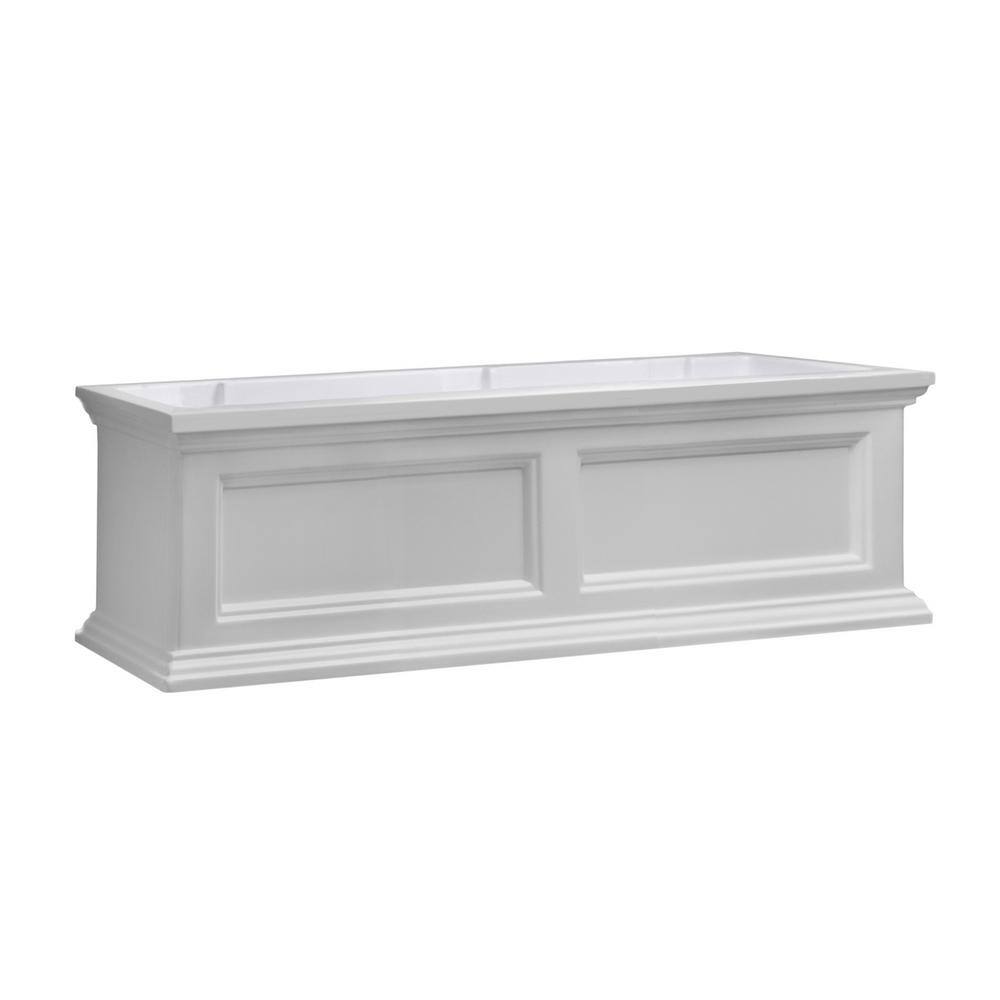 White 36" Traditional Resin Self-Watering Window Box Planter