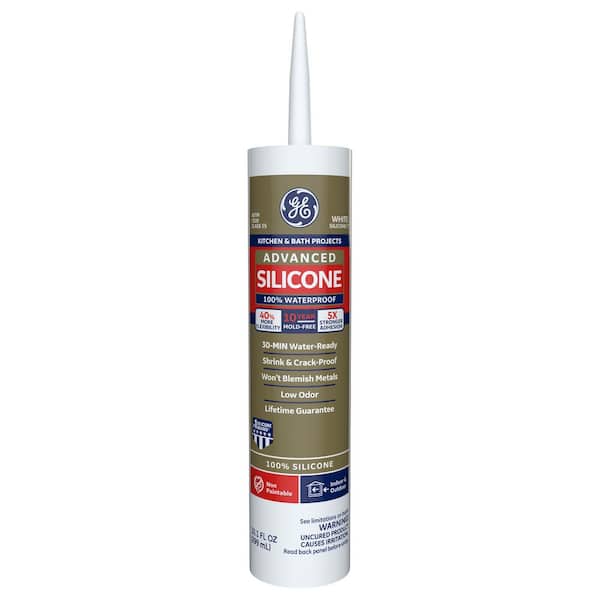 GE Advanced Silicone 2 10.1 oz. White Kitchen and Bath Caulk