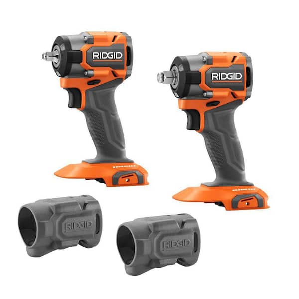 18V SubCompact Brushless 2Tool Combo Kit w/ 3/8 in. Impact Wrench, 1/2 in. Impact Wrench (Tools Only) & Protective Boots