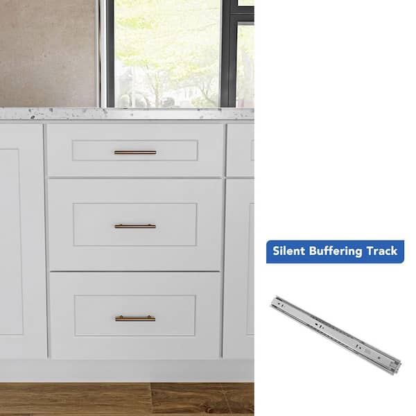 21 in. W x 24 in. D x 34.5 in. H Ready to Assemble Solid Wood Shaker Drawer Base Kitchen Cabinet in White