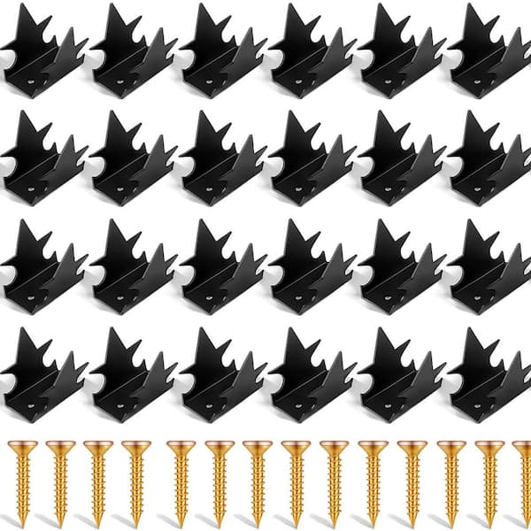 24 Piece Black Anti Climb Fence Spikes, Intruder and Pest Deterrent Fence Wall Security Spikes for Garden Home Roof