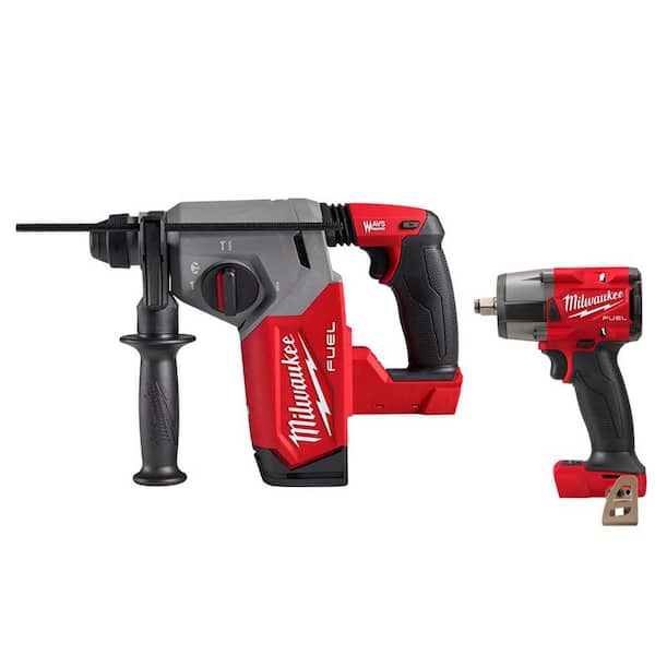 Milwaukee M18 FUEL 18V Lithium-Ion Brushless Cordless 1 in. SDS-Plus Rotary Hammer w/1/2 in. Mid-Torque Impact Wrench