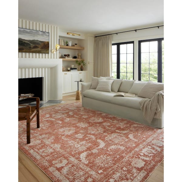 Odette Rust/Ivory 9 ft. 2 in. x 9 ft. 2 in. Round Oriental Area Rug