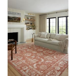 Odette Rust/Ivory 9 ft. 2 in. x 9 ft. 2 in. Round Oriental Area Rug