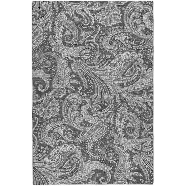 Dream Shag Premium Machine Washable Abstract ADS654 Gray 8 ft. x 10 ft. Area Rug