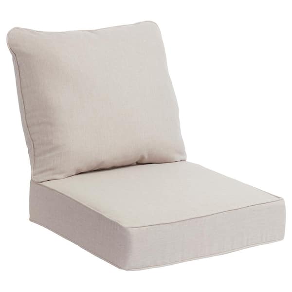 24 in. L x 46 in. W x 6 in. T Rectangular Outdoor Deep Seat Chair Cushion Set in Putty Beige