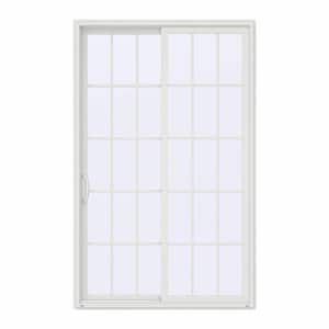 60 in. x 96 in. V-4500 Contemporary White Vinyl Left-Hand 15 Lite Sliding Patio Door