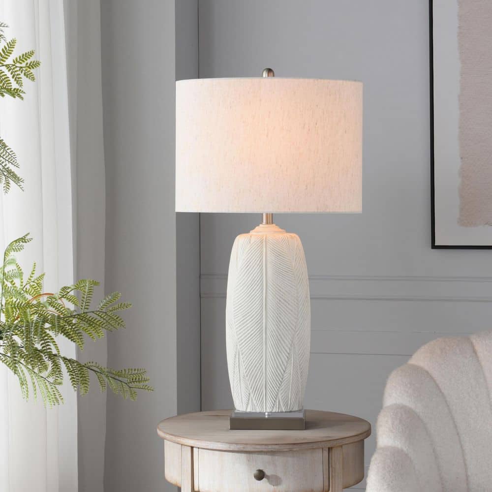 32.5 in. Silver Modern Bedside Table Lamp for Living Room with White Linen Shade price history on PriceWatchPro