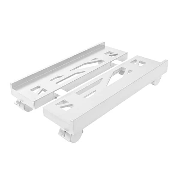 BIBIVIS 15.7 in. x 11.8 in. White Adjustable Mobile CPU Stand, Computer Tower Stand PC Tower Stand with 4-Caster Wheels