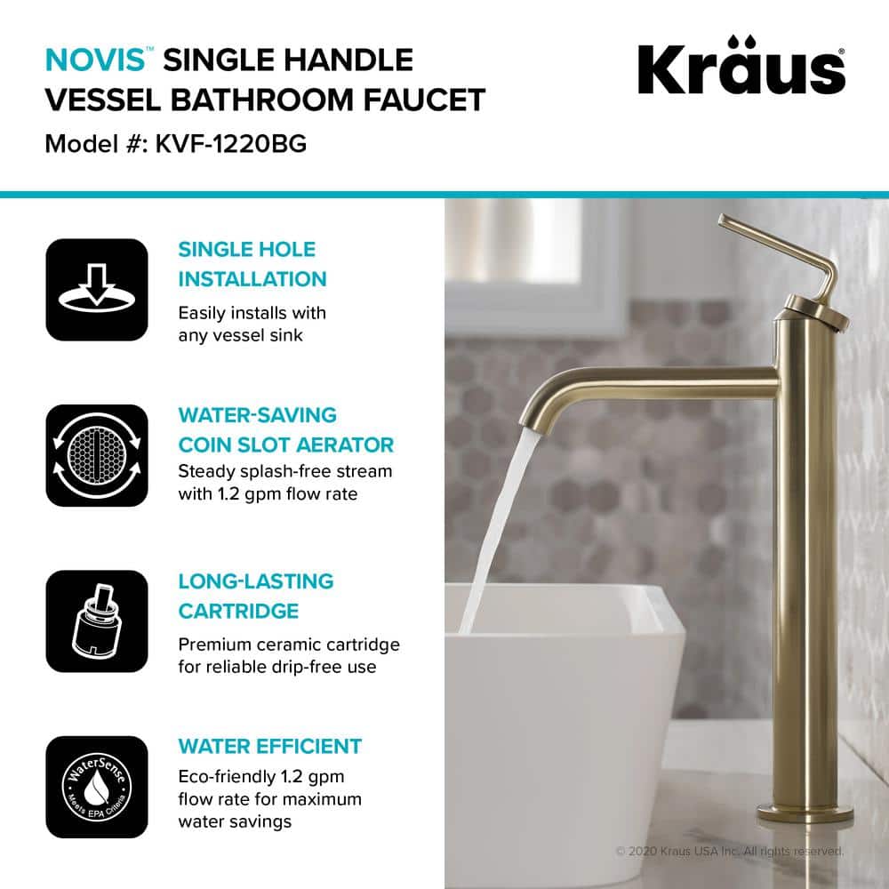 Ramus Vessel Chrome Single Handle Bathroom Faucet with Pop-Up Drain