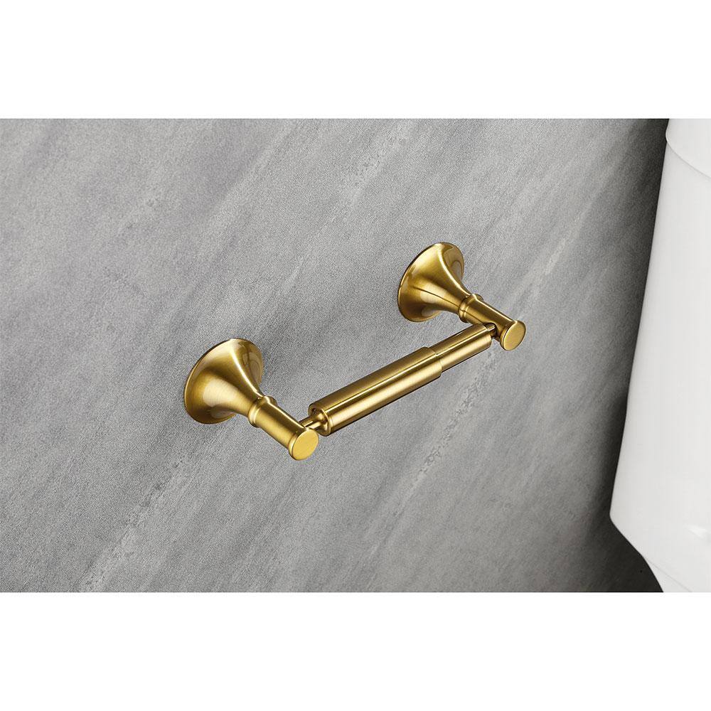Brushed Gold 6-Piece Brass Bathroom Hardware Set