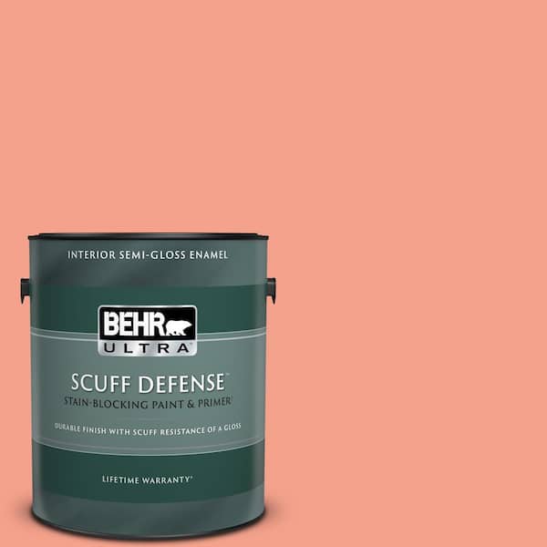 BEHR ULTRA 1 gal. Home Decorators Collection #HDC-MD-18 Peach Mimosa Extra Durable Semi-Gloss Enamel Interior Paint & Primer