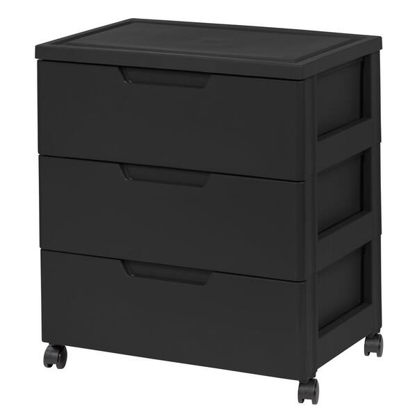IRIS 23.5 in. x 24.133 in. Black Drawer Wide Chest