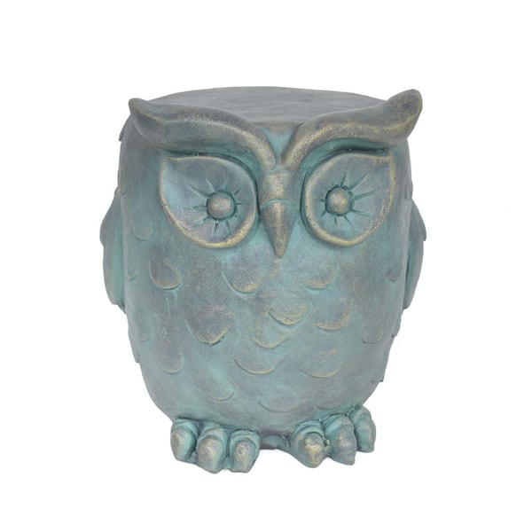 Pratchett Stone Owl Outdoor Patio Garden Stool