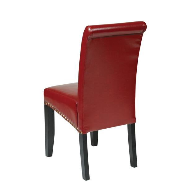 OSP Home Furnishings - Crimson Red Eco Leather Parsons Dining Chair