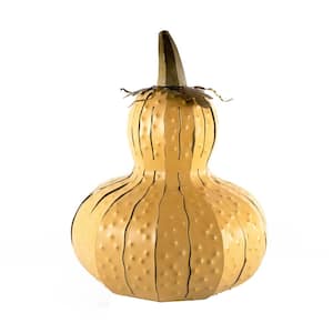 12 in. x 15.5 in. Yellow Fall Harvest Gourd Luminary