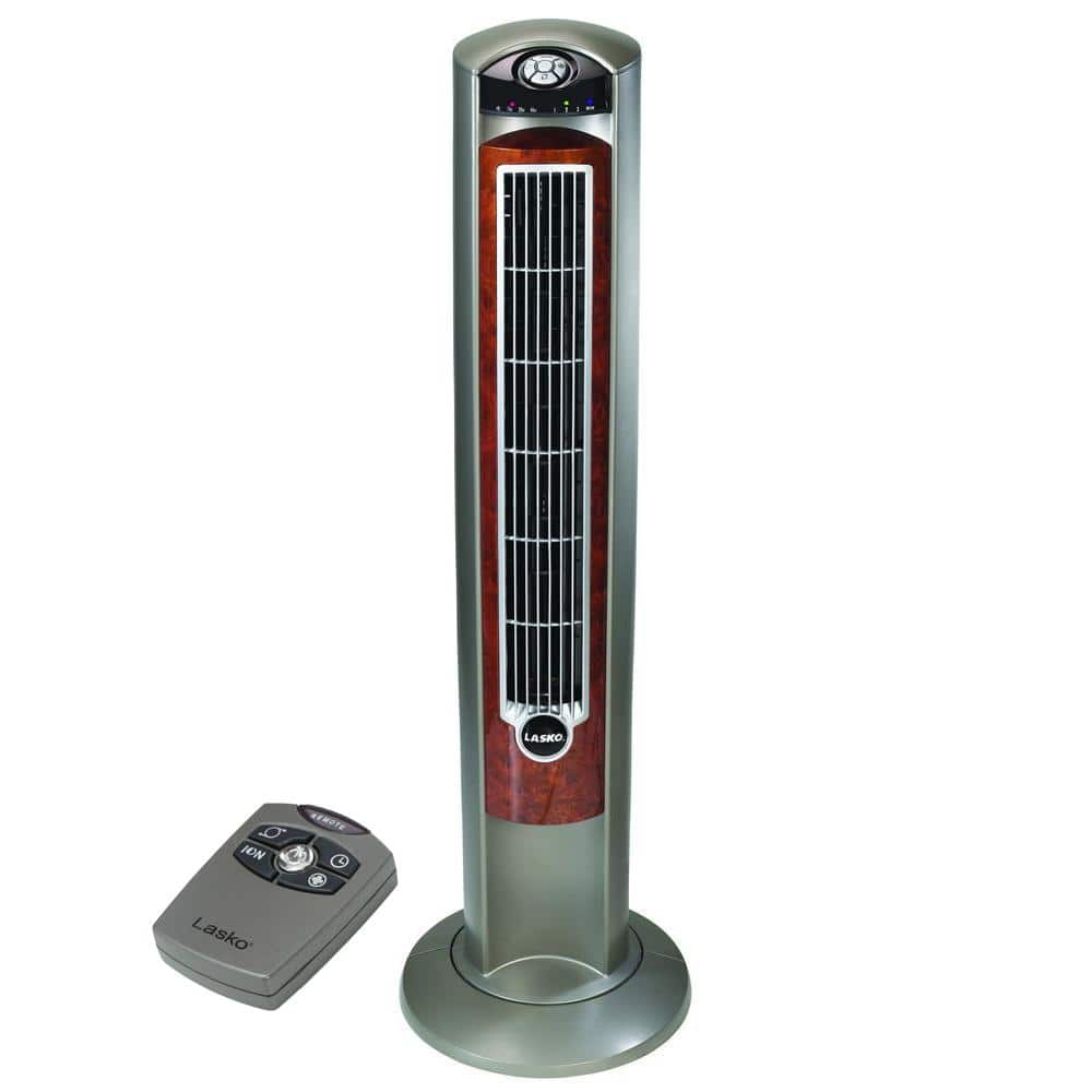 lasko wind curve 42 3-speed oscillating ionizer remote controlled tower gray/woodgrain 2554 new