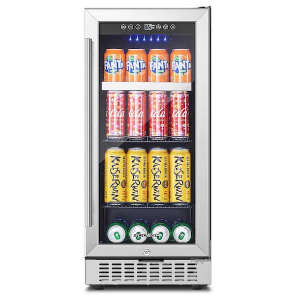BODEGA 15 in. Built-in Single Zone 100-Cans Beverage Cooler Fridge in Stainless Steel