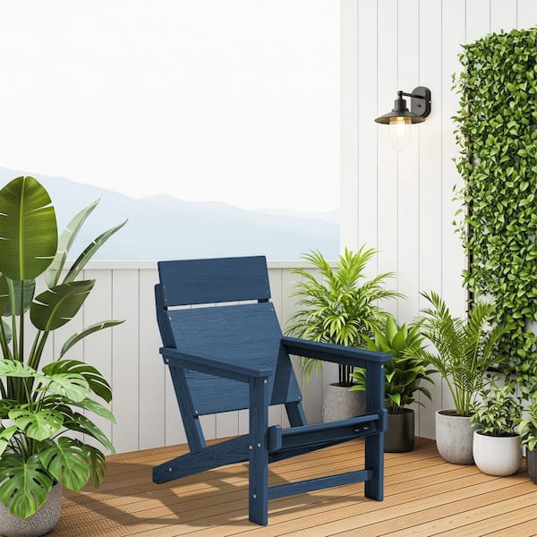 JEAREY Classic Navy Extended Seat Wider Armrest Plastic Adirondack