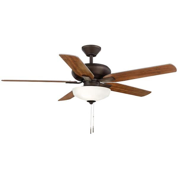 LED Indoor Oil-Rubbed Bronze Ceiling Fan Hampton Bay Holly Springs 52 in 