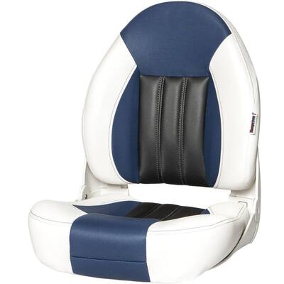 Probax High-Back Orthopedic Boat Seat - White/Blue/Carbon