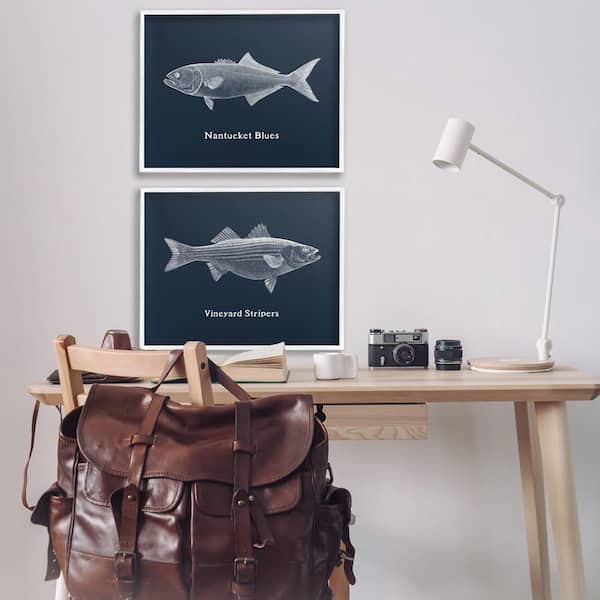 Harbor Fish Phrases by Phillipa Katz 2 Piece White Framed Animal Giclee Art Print 24 in. x 30 in.