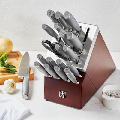 Henckels Solution 12-Piece Stainless Steel Knife Set with Block 17550-000 -  The Home Depot