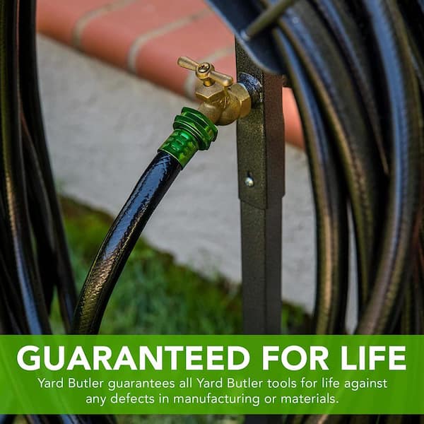 Yard Butler 100 ft. Silver Free Standing Hose Hanger with Faucet Yard Butler 100 ft. Silver Free Standing Hose Hanger with Faucet