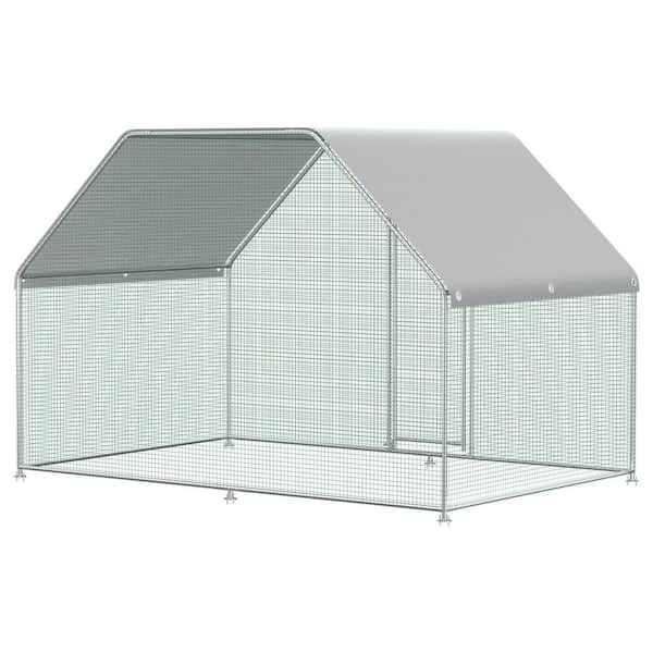 VEVOR Large Metal Chicken Coop Run Walk Chicken Run Yard Waterproof Cover Outdoor Poultry Cage Hen House Barbed Wire Fencing